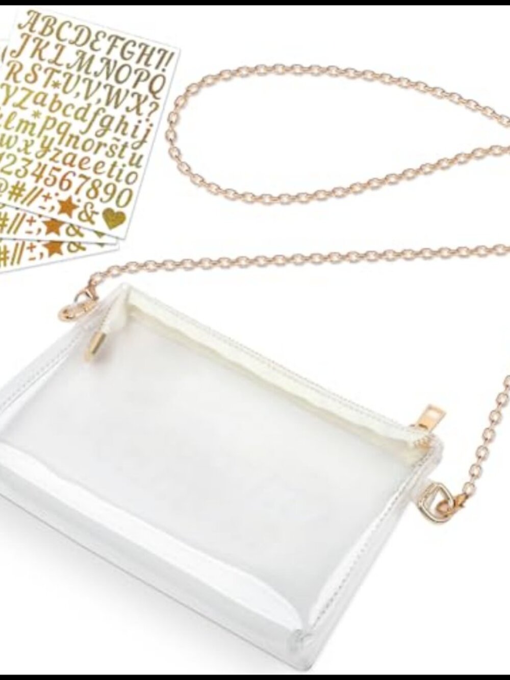 Clear Stadium Approved Crossbody Bag PVC with Stickers Festival Purse